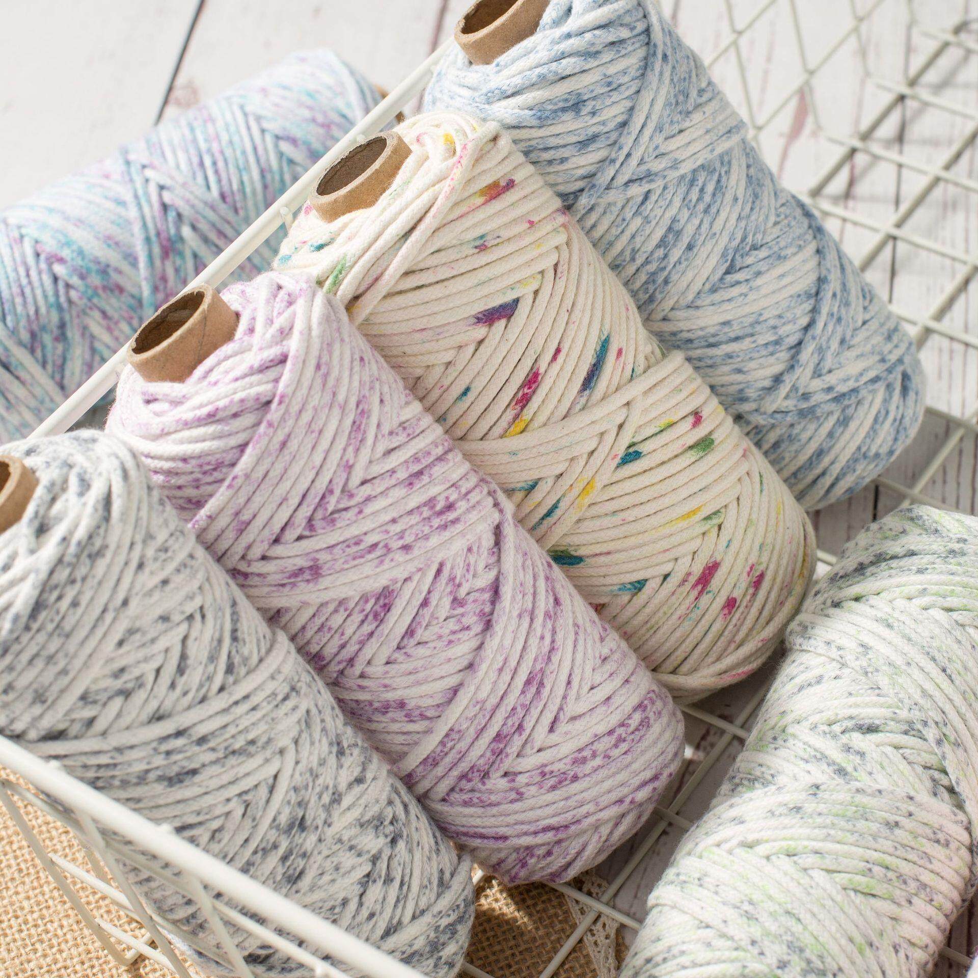 3mm点彩包芯绳渐变色包芯绳Macrame手编多彩DIY编织绳