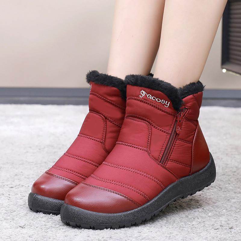 跨境雪地靴侧拉链棉靴中筒防水雨伞布雪地靴女棉鞋大码43,女鞋,时尚雪地靴,淘宝优惠券,粉丝福利购,淘宝优惠卷