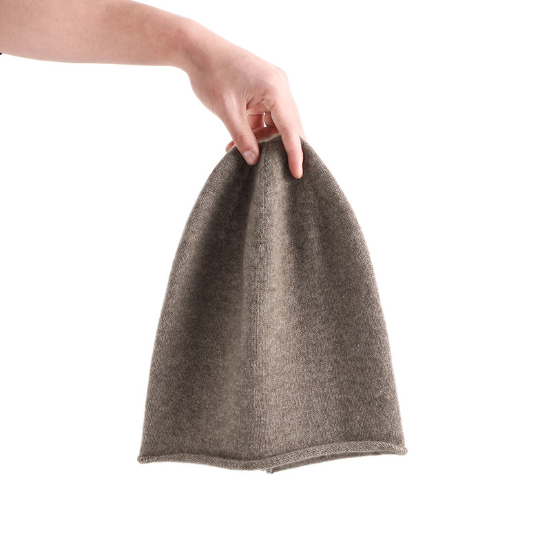 经典简约山羊绒帽子男女薄款针织包头帽月子帽头巾帽堆堆帽毛线帽