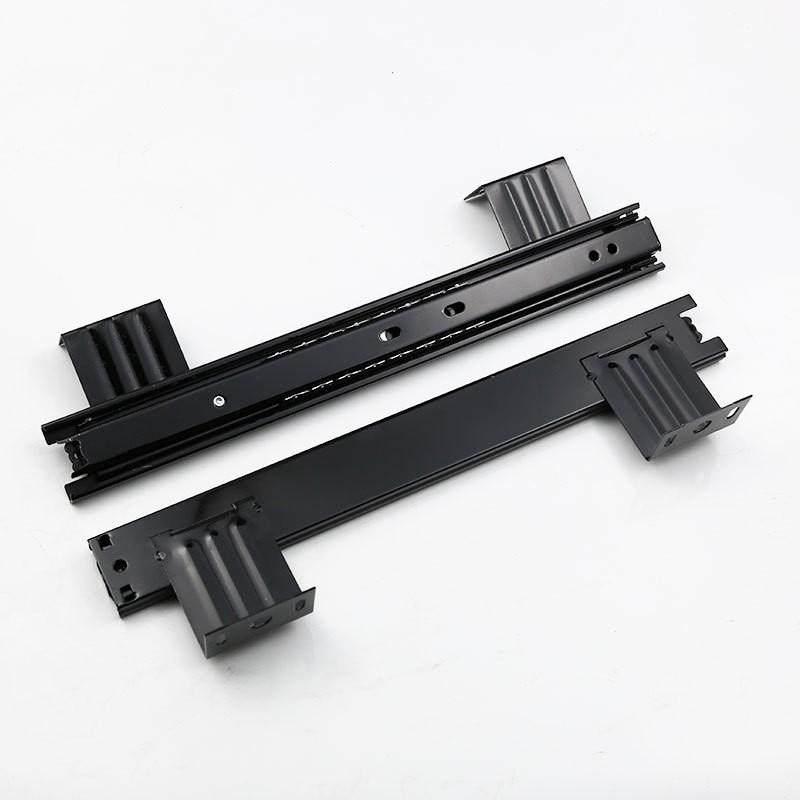 加厚三节a导轨电脑书桌免打孔键盘承重型托架托盘抽屉桌滑轨道导