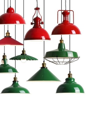 港式loft复古k吊灯工业风餐厅商用清新绿色个性民宿火锅店吊灯