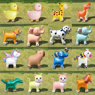 带轮子的气球儿童玩具户外拍照道具带轮走路站立动物网红夜市摆摊