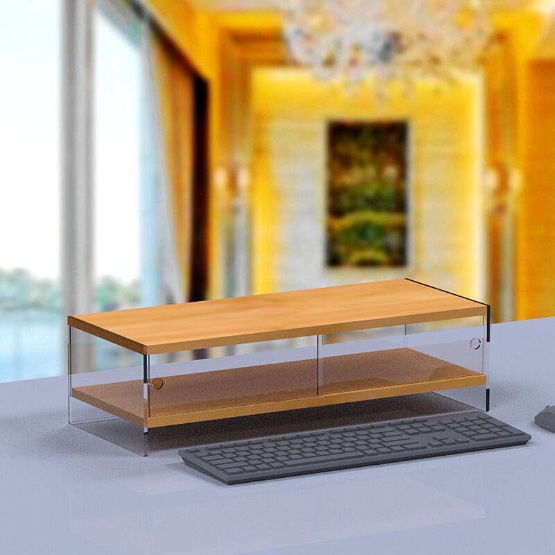 亚克力透明电脑显示器增高架子支底座屏办公室用品桌面收纳盒