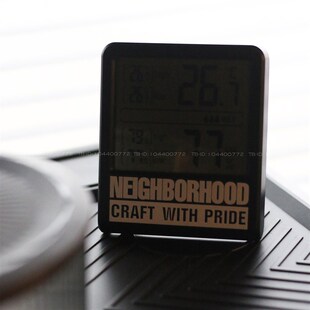 潮牌NBHD新款数显超薄室内多肉电子温度湿度计磁吸带支架3A电大屏