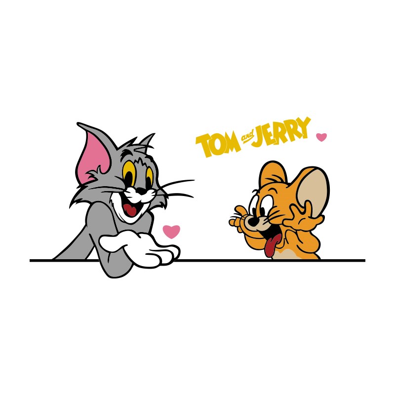 猫和老鼠贴纸儿童房间布置装饰画男孩卧室床头墙面卡通区海报背景