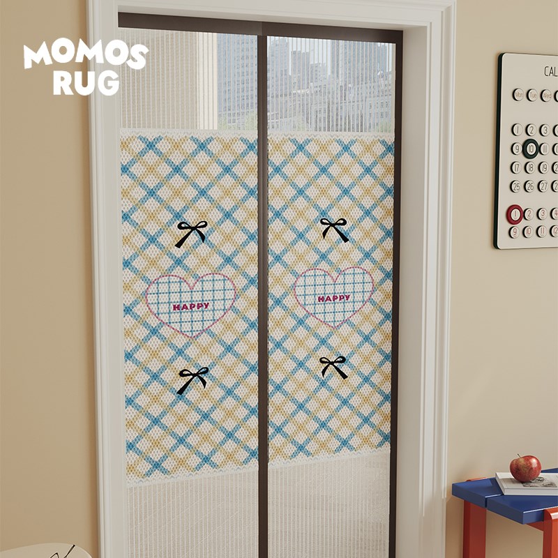 多彩甜心夏季防蚊虫门帘纱网家用简约卧室隔断帘磁U吸免打孔遮挡