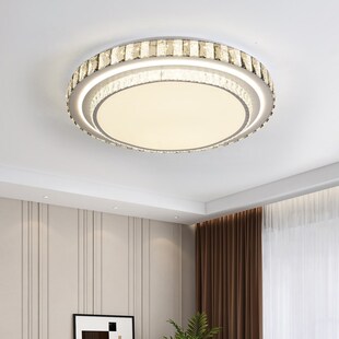 客厅水晶吸顶灯简约现代家用1米大圆灯2023新款智能大尺寸大厅灯