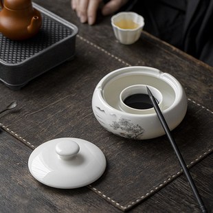 火锅砚台不干墨池初学毛笔书法专用墨水保湿笔洗带盖墨盒墨台墨碟