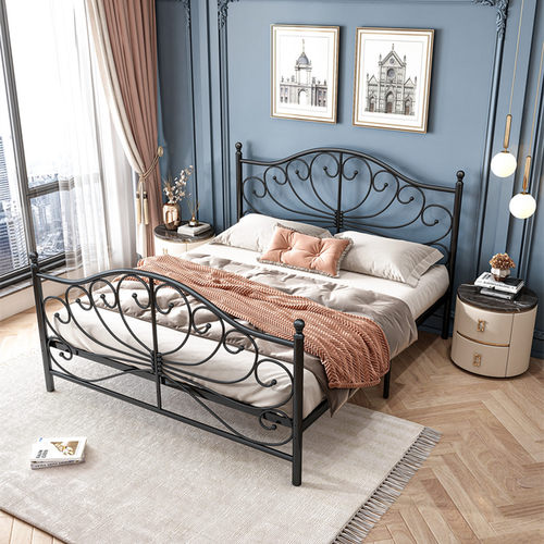 公主铁艺床欧式家用双人铁床女生宿舍铁架床1.5米1.8米加厚公寓床