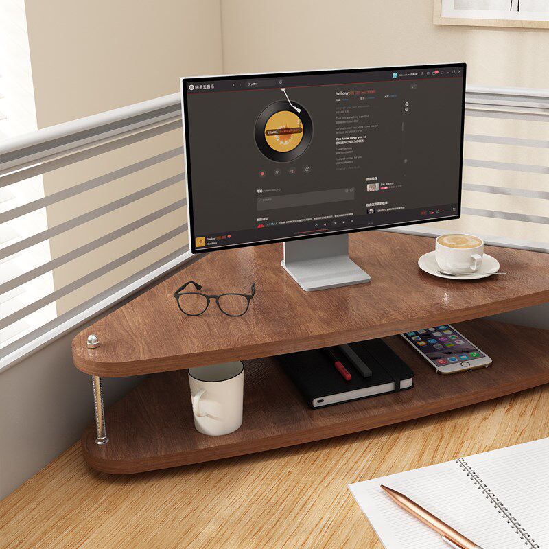 台式电脑增高架转角三角形显示器支撑架办公桌面工位拐角垫高支架