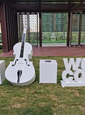 户外园林装饰大提琴花架雕塑摆件创意庭院金属园艺景观工艺品摆设