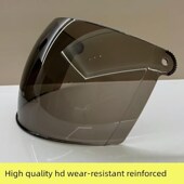 摩托车前头盔镜片防雾防紫外线安全帽通用面罩挡风镜玻璃防风高清