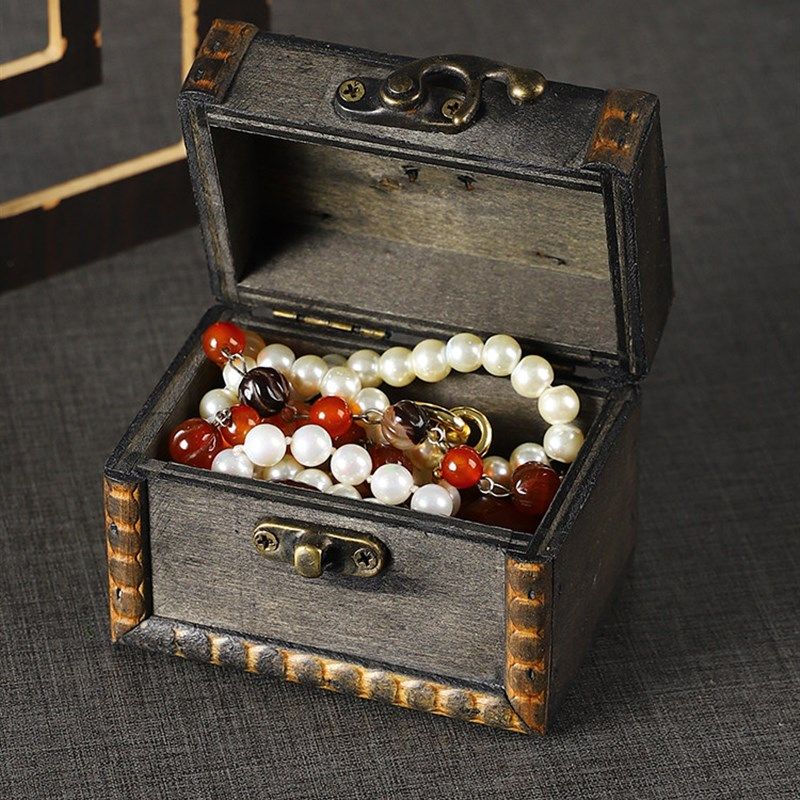 迷你彷古小盒子儿童百宝箱密室逃脱搜证道具带锁密码盒桌面收纳盒