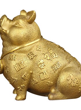 铜百福猪摆件 铜猪摆件 铜生肖猪摆件 卡通猪摆件