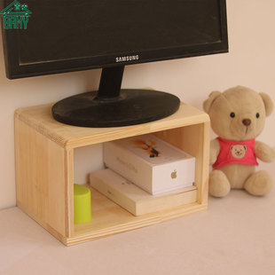 实木办公桌面电脑显示器增高架子支架托架电视底座置物架收纳柜上