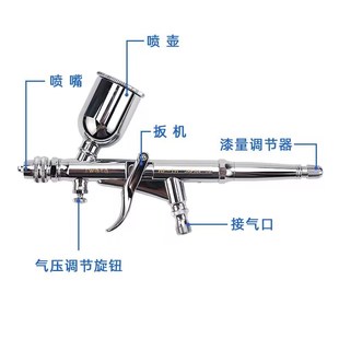 岩田HP-TH喷漆笔汽车皮具补漆小型迷你喷枪0.5口径上壶扳机式喷笔