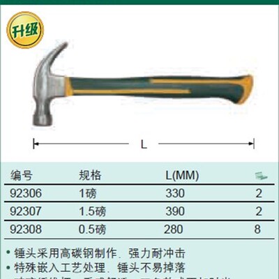 玻璃纤维柄羊角锤 92306 92307 92308