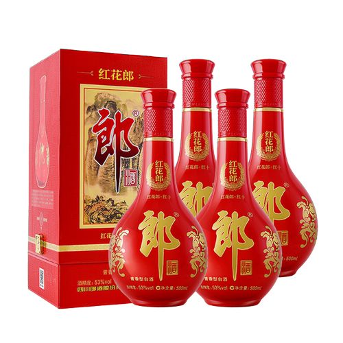 郎 红花郎红十 第四代（五代） 53度酱香型白酒 500ml*4瓶