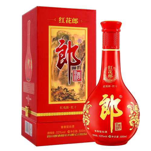 郎酒 红花郎红十 第四代（五代） 53度 500ml*1瓶 酱香型白酒