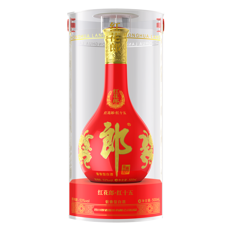 郎酒 红花郎十五 53度 500ml*1瓶 酱香型高度白酒 礼送佳选