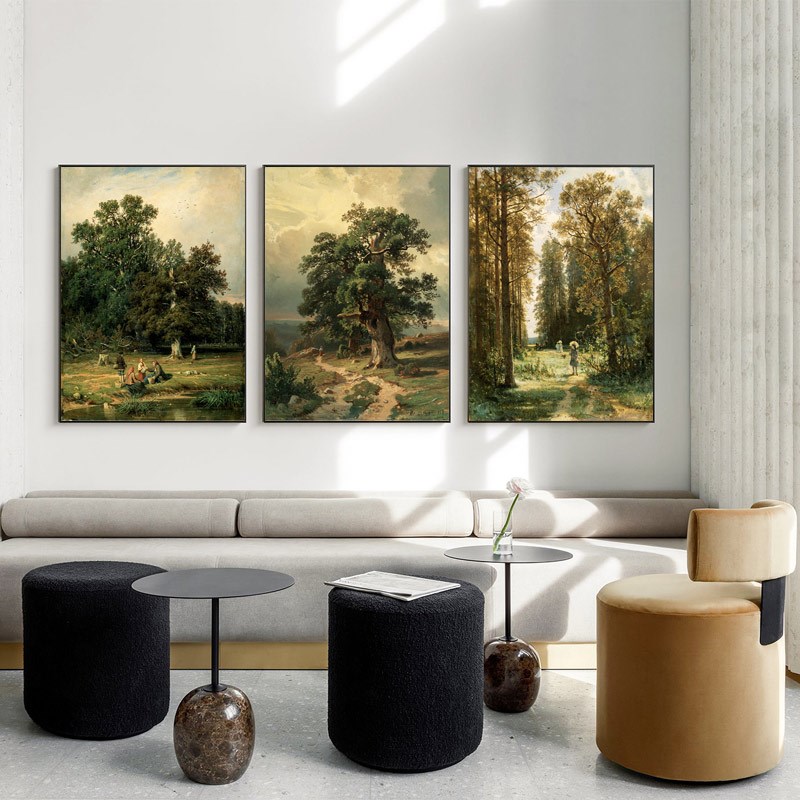 希施金客厅风景装饰画入户玄关z画大树挂画壁画餐厅走廊艺术抽象图片