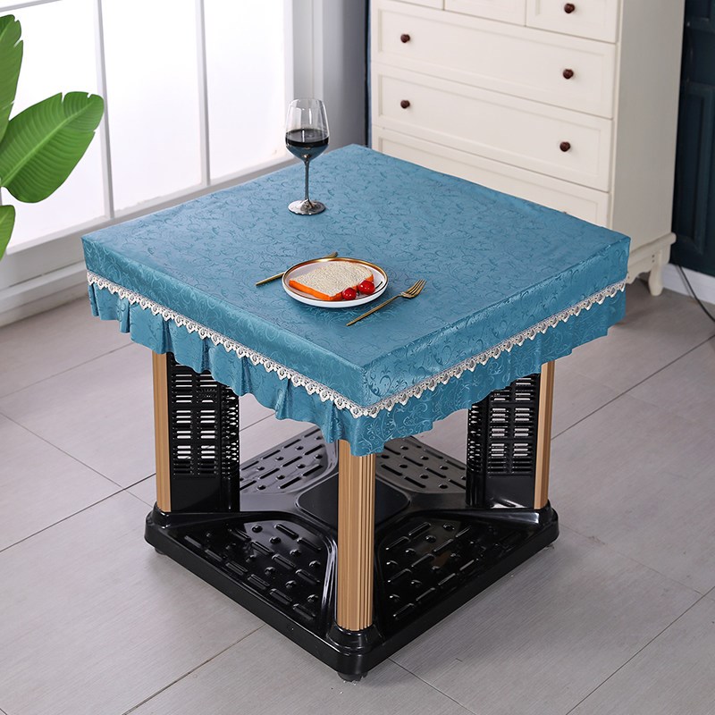 正方形餐桌布套罩防水防油免洗取暖桌罩电炉罩套家V用烤火桌皮罩
