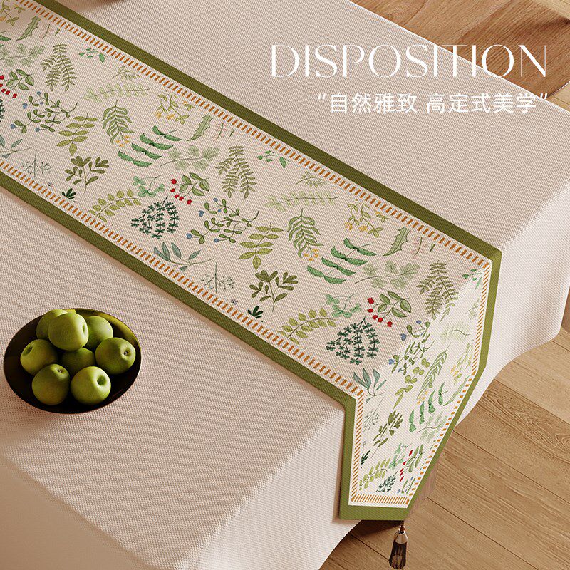 桌旗法式复古轻奢高端餐桌旗布长条茶几桌布电视柜斗柜边柜盖布