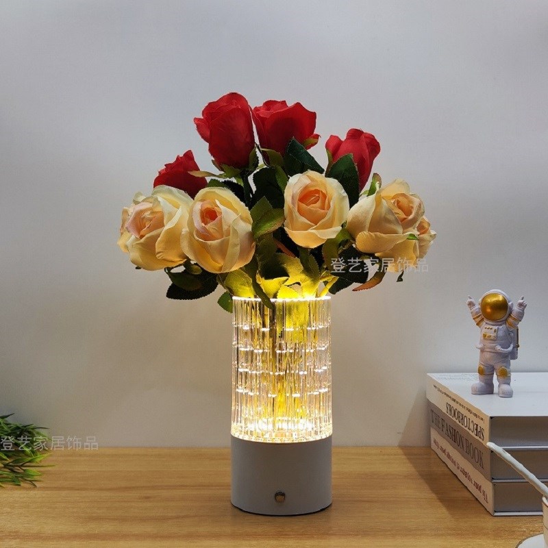 LED发光花瓶台灯酒吧清吧餐厅客厅床头氛围O高级感装饰小夜灯摆件
