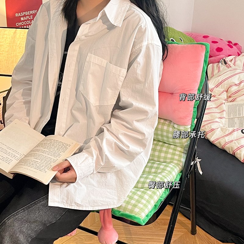 宿舍床头靠垫坐垫靠背一体u椅子垫可爱趣味护腰座椅垫办公室久坐