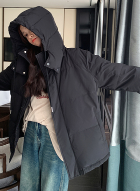 双十二主推！90白鸭绒男女同款纯黑经典抽绳羽绒服D309 P285K388