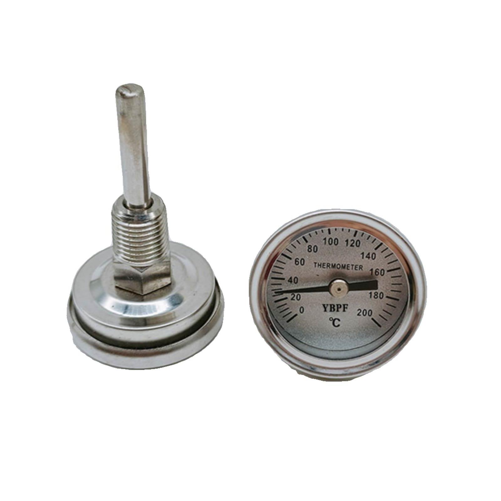 轴向304全不锈钢双金属温度计WSS小型40MM水温表0-100度螺纹1/4