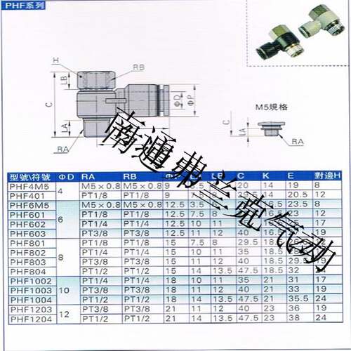 原装正品亚德客接头PHF4M5/PHF401/PHF6M5/PHF601/PHF602/PHF603