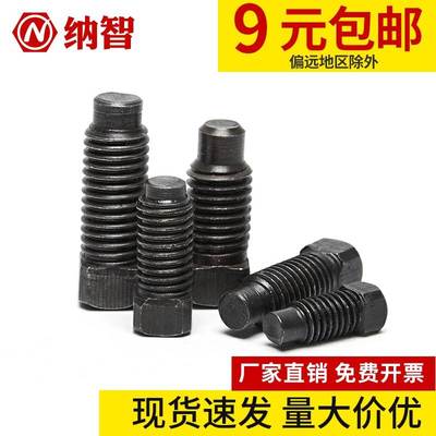 M6-M10 5折GB85方头紧定螺丝方头长圆柱端紧定螺钉凸尾方头螺丝