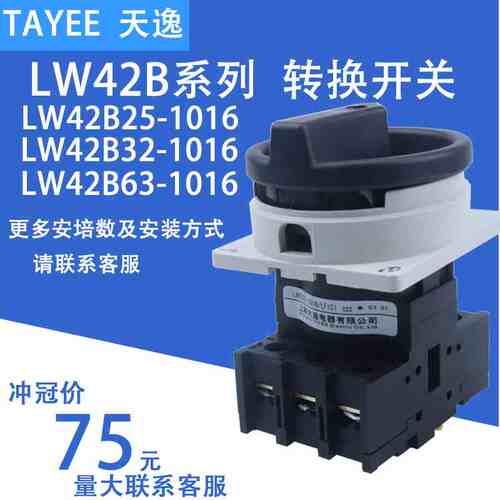 上海天逸 LW42B32-1016/LF101C22 凸轮通断选择开关25A 63A 100A
