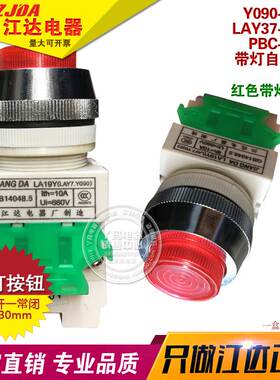 江达 Y090-11DN LAY37-11DN  带灯 自复按钮 30mm 红色 220V