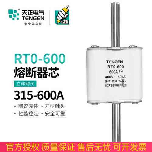 天正RTO-600体陶瓷熔断器保险丝管rt0-600隔离刀开关HR3-600A内芯