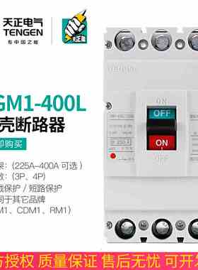 天正TGM1-400L/3300 400A塑壳断路器空气开关4300三相P电闸刀380V