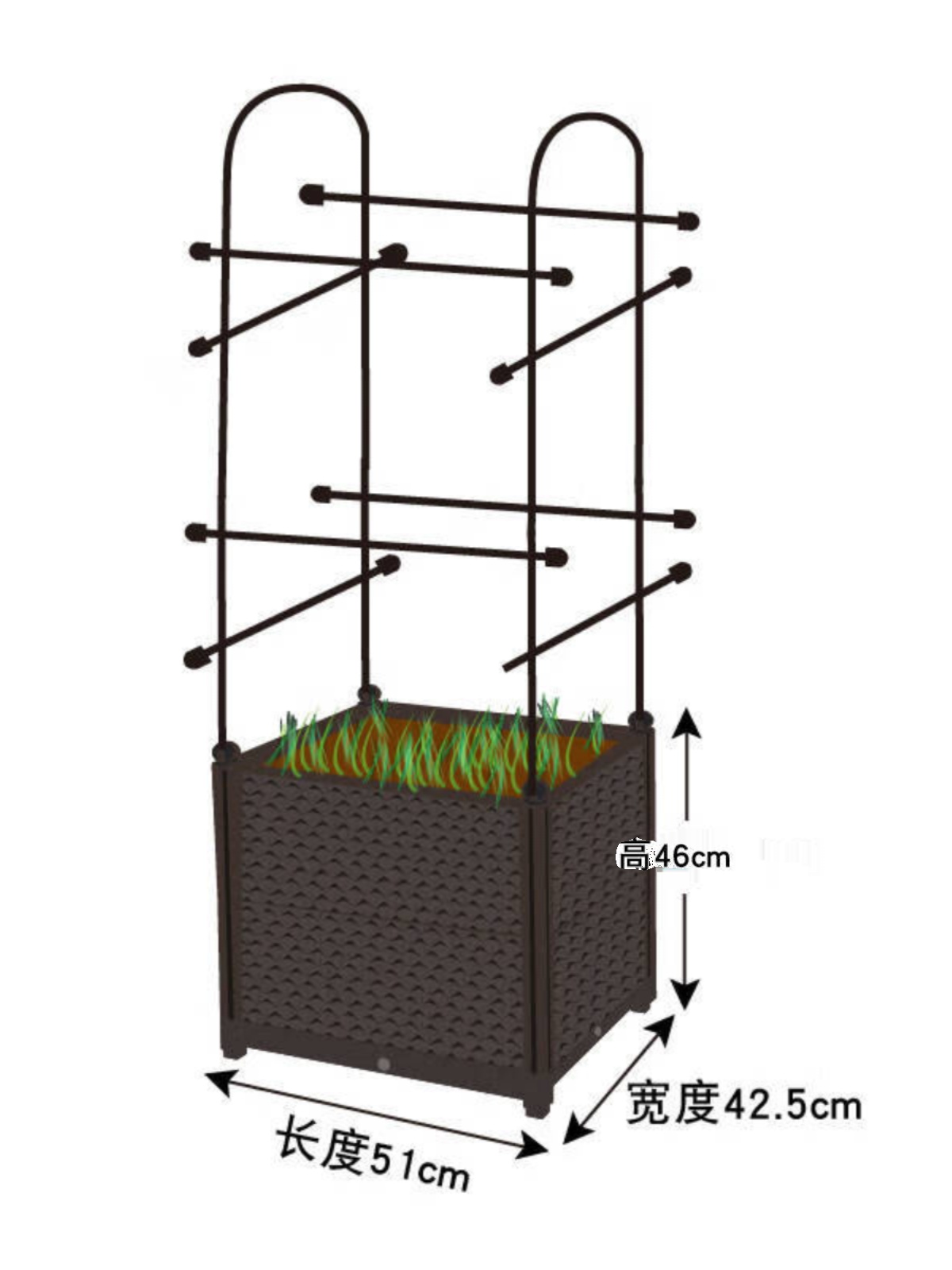 促园之助楼顶蔬菜种植箱特大容量长方形黄瓜西红柿支架塑料天台豆