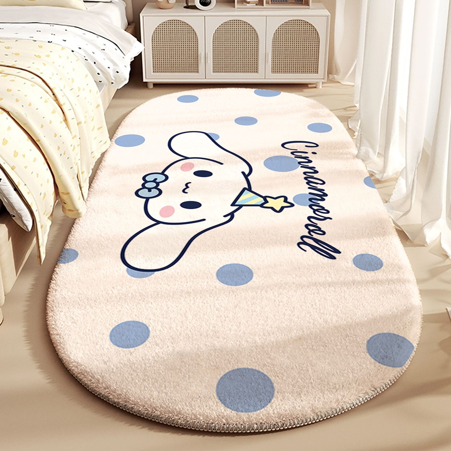 仿羊绒加厚可爱卡通床边毯