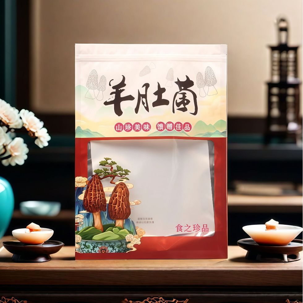 加厚羊肚菌包装袋250克/500克装密封防潮菌菇干货食品分装袋现货图片