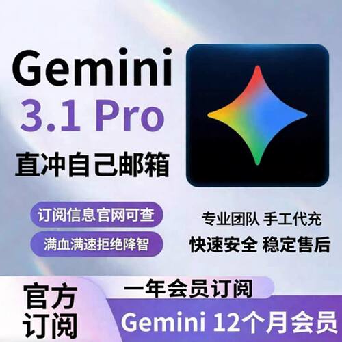 【Gemini3pro ！真直充！不降智】Gemini pro3.1 3.0个人独立会员