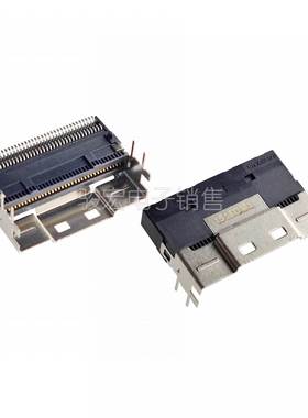 进口Slimline SLIM SAS座子SFF-8654接口74Pin卧式8X贴片8i连接器