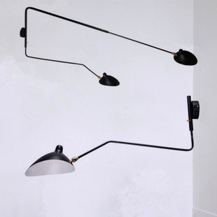 北欧张牙舞爪鸭嘴Serge Mouille卧室客厅床头灯长臂摇臂伸缩壁灯