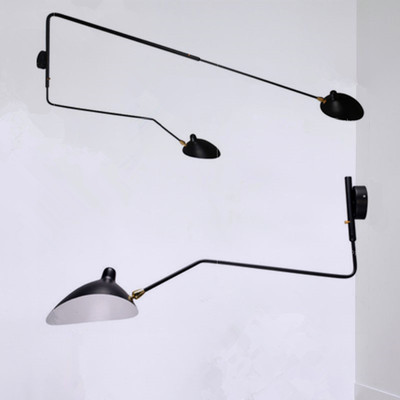 北欧张牙舞爪鸭嘴Serge Mouille卧室客厅床头灯长臂摇臂伸缩壁灯