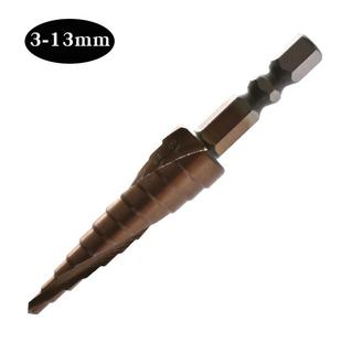 13mm螺旋宝塔钻高速钢开孔器手电钻打孔工具六角柄含钴阶梯钻头