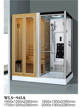 厂家批发整体干湿分离豪华长方形家庭钢化玻璃干湿蒸房桑拿房945A