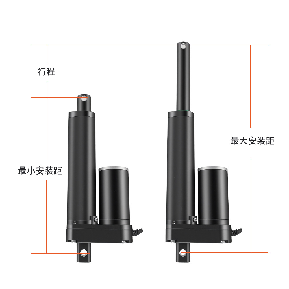 50mm行程3500N大推力开窗器推杆遮阳帘子折叠驱动直流电动推杆