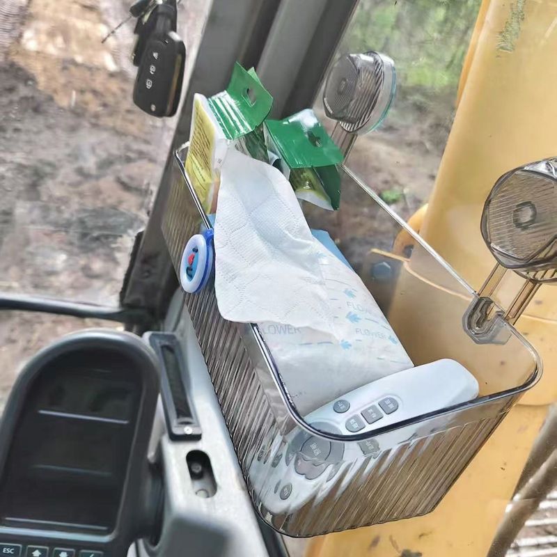 新款滴胶吸盘置物收纳袋货车挖掘机驾驶室车内杂物整理托架