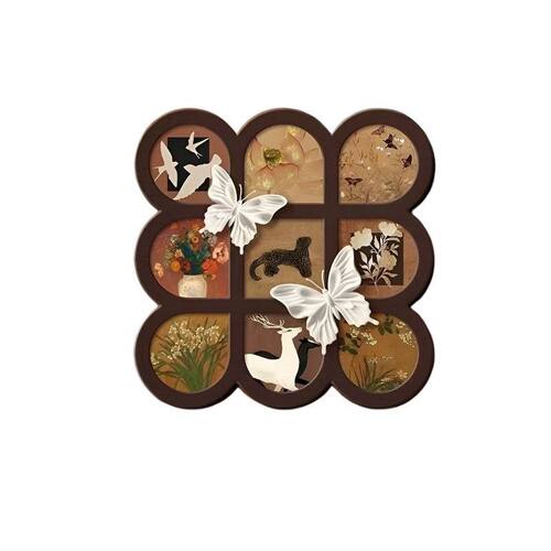小众复古九宫格桌面小摆件中古风客厅玄关高级艺术装饰摆画