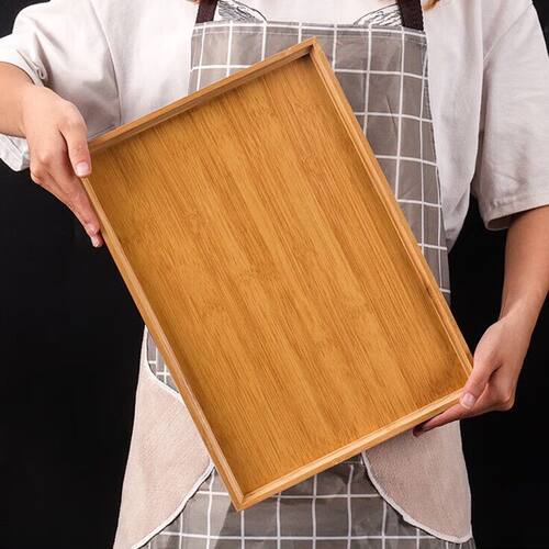 端早餐收纳长方形竹制木质家用茶杯水杯茶盘托盘摆放盘子